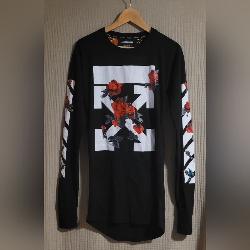 Rise As 1ne Roses and Thorns Long Shirt with Long Sleeves Size Large